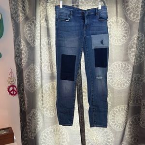 Loft skinny patched jeans. Size 2